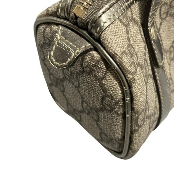 Auth GUCCI GG Plus/GG Supreme 190400 Dark Brown Beige Bronze PVC Leather Handbag - Picture 9 of 11